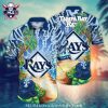 Vibrant Tropical Leaves And Flowers Detroit Tigers Hawaiian Shirt