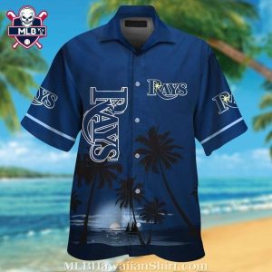 Tampa Bay Rays Tropical Night Silhouette Hawaiian Shirt