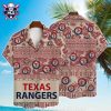 Red Sunset Hues With Palm Trees Texas Rangers Aloha Shirt