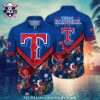 Texas Rangers Festive Floral Custom Hawaiian Shirt