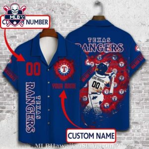 Texas Rangers Customizable Player Tropical Hawaiian Shirt