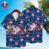 Texas Rangers Nautical Palm And Baseball Hawaiian Shirt