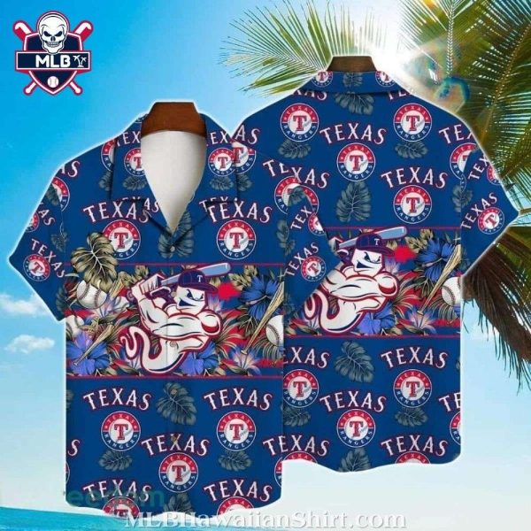 Texas Rangers Funny Mascot Tropical Hawaiian Shirt