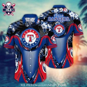 Texas Rangers Ocean Wave Custom Aloha Shirt