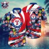 Tiki Totem Texas Rangers Navy Tropical Hawaiian Shirt