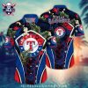 Detroit Tigers Sunset Floral Aloha Shirt