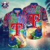 Texas Rangers Palm Tree Pattern Tropical Hawaiian Shirt