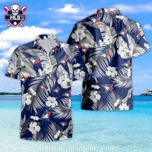 Toronto Blue Jays Elegant Floral White Hibiscus Hawaiian Shirt