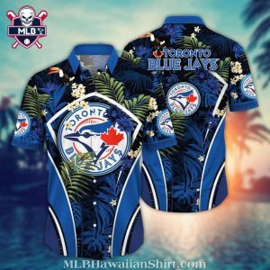 Toronto Blue Jays Floral And Fauna Blue Aloha Shirt