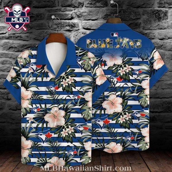 Toronto Blue Jays Floral Elegance Blue Tropical Hawaiian Shirt