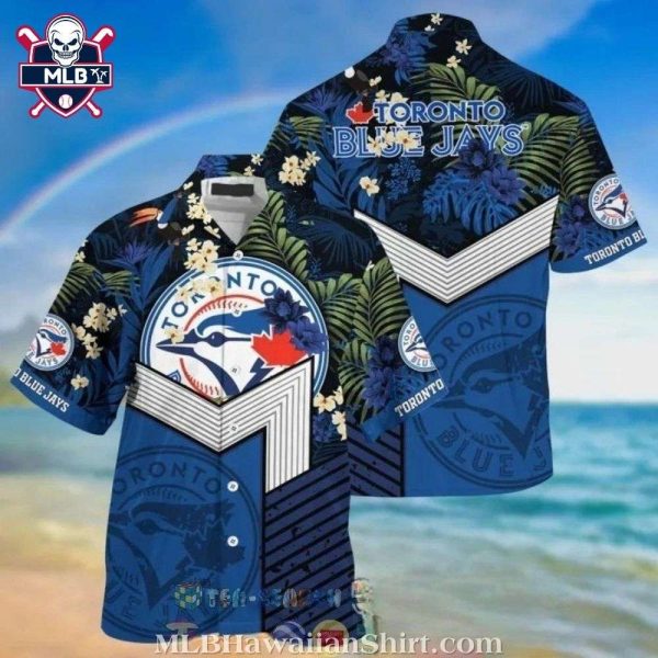 Toronto Blue Jays Floral Wave Tropical Hawaiian Shirt