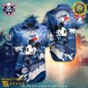 Toronto Blue Jays Tropical Palms And Pineapples Blue Aloha Shirt