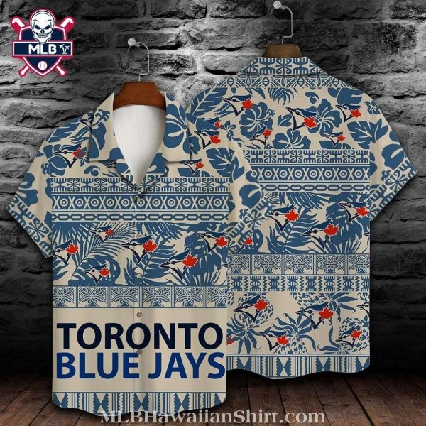 Toronto Blue Jays Native Art Blue And White Aloha Shirt