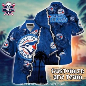 Toronto Blue Jays Night Palm Customizable Team Hawaiian Shirt