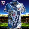 Toronto Blue Jays Large Crest Blue Floral Hawaiian Shirt