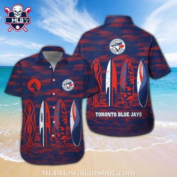 Toronto Blue Jays Surf’s Up Red Aloha Shirt