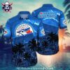 Toronto Blue Jays Sunset Gradient Palms Aloha Shirt