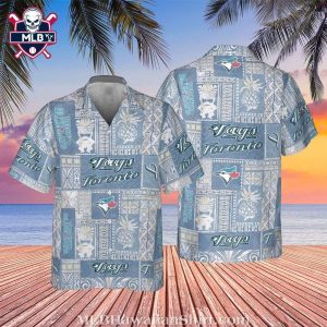 Toronto Blue Jays Tropical Palms And Pineapples Blue Aloha Shirt