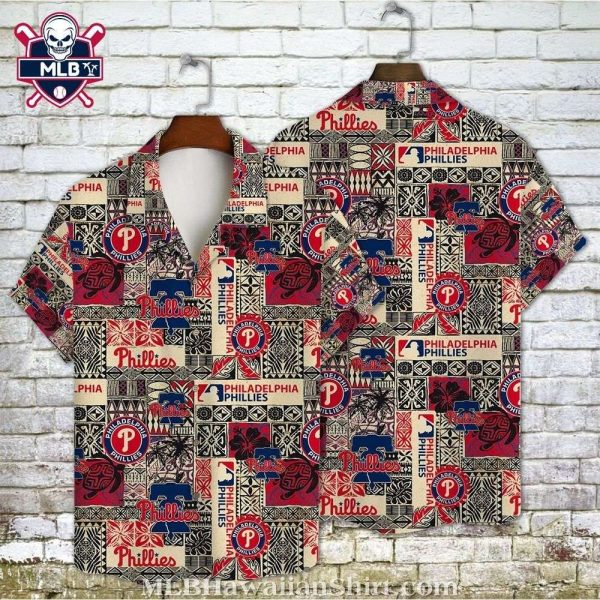 Tribal Tapestry Phillies Beige Hawaiian Shirt – Philadelphia Phillies Cultural Aloha Wear