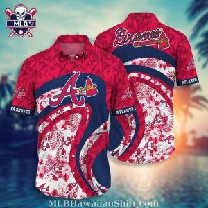 Tropical Atlanta Braves Wave Hawaiian Shirt – Sunset Swirl