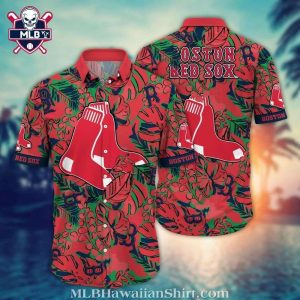 Tropical Boston Red Sox Jungle Print Hawaiian Shirt