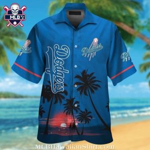 Tropical Dusk LA Dodgers Silhouette Hawaiian Shirt