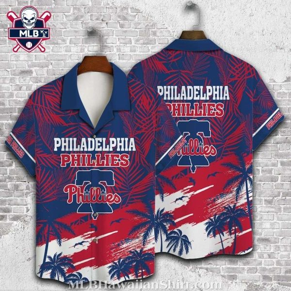 Tropical Fanfare Philadelphia Phillies Hawaiian Shirt – Sunset Red Silhouettes