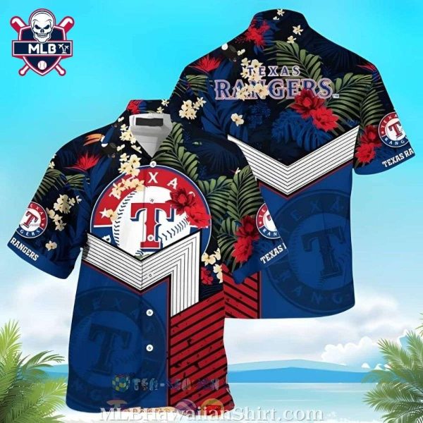 Tropical Flower Pattern MLB Texas Rangers Hawaiian Shirt