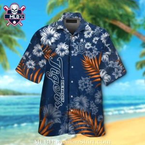 Tropical Flowers And Detroit Tigers Team Spirit Hawaiian Shirt