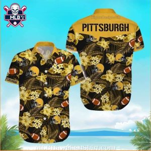 Tropical Flowers And Helmet Pittsburgh Pirates Hawaiian Shirt