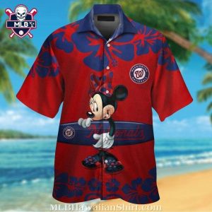 Tropical Hawaiian Washington Nationals Shirt With Minnie Mouse Graphic