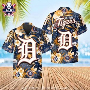 Tropical Hibiscus Detroit Tigers Aloha Shirt