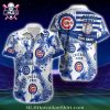 Tropical Hibiscus And Chicago Cubs Navy Hawaiian Shirt – MLB Fan Summer Apparel