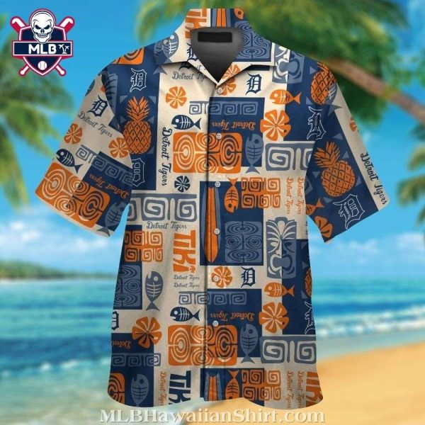 Tropical Iconography Detroit Tigers Hawaiian Shirt