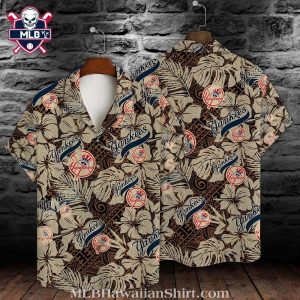 Tropical Jungle NY Yankees Hawaiian Shirt – Earth Tones With Vintage Flair