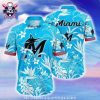 Mets Twilight Silhouette Hawaiian Shirt – Classic Blue With Sunset Trim