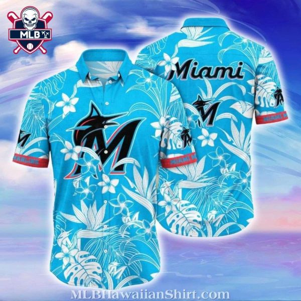 Tropical Lagoon Serenity – Miami Marlins Hawaiian Shirt