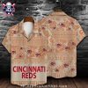 Tropical Paradise Flamingo And Parrot Cincinnati Reds Aloha Shirt