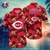 Tropical MLB Cincinnati Reds Beige Hawaiian Shirt