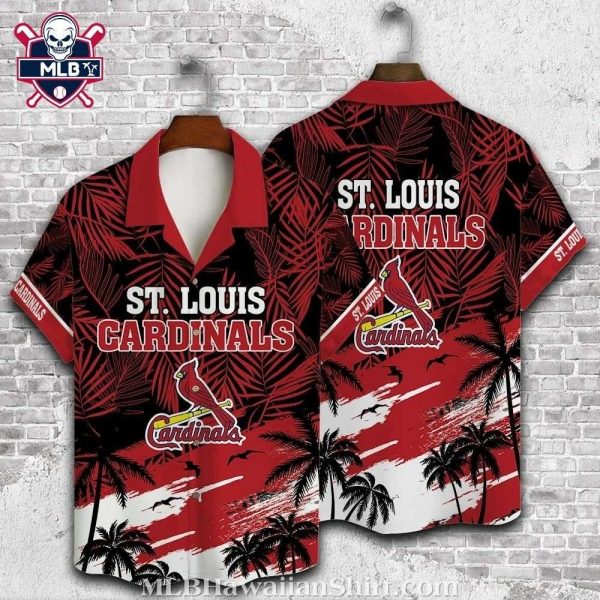 Tropical Night Game – St. Louis Cardinals Black And Red Aloha Shirt