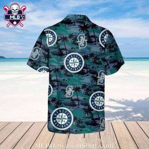 Tropical Nightfall Seattle Mariners Aloha Shirt 2