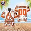 Surfing Baltimore Oriole Hawaiian Shirt With Monochrome Leaves