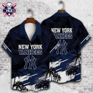 Tropical Palm Yankees Theme Hawaiian Shirt – NY Yankees Aloha Shirt