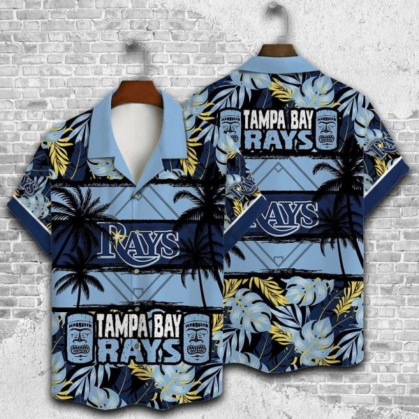 Tropical Palms And Tiki Tampa Bay Rays Aloha Shirt