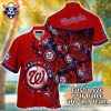 Chicago Cubs Red Tropical Leaf Pattern Aloha Shirt