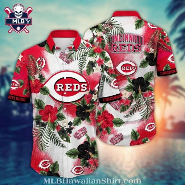 Tropical Reds Paradise – Cincinnati Reds Hawaiian Shirt With Hibiscus