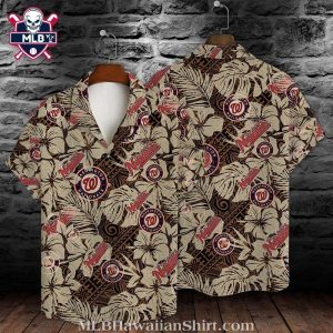 Tropical Tan Washington Nationals Hawaiian Shirt – Vintage Beach Nationals Style