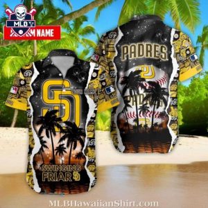 Tropical Twilight – Custom Name San Diego Padres Hawaiian Night Shirt