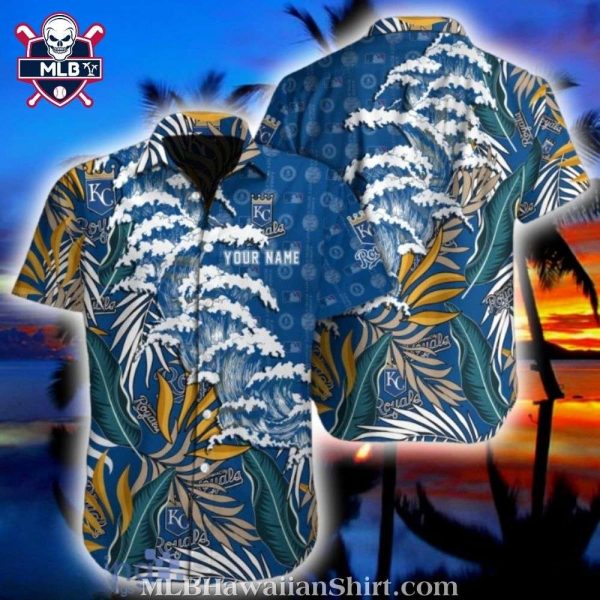 Tropical Waves Kansas City Royals Customizable Hawaiian Shirt