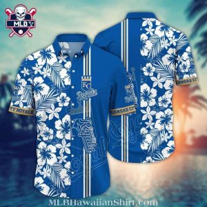 Tropical White Floral Pattern KC Royals Hawaiian Shirt